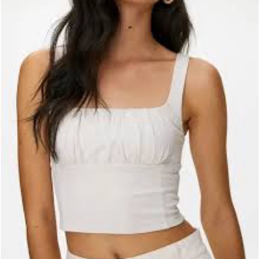 Wilfred Cream Square Neck Crop Top A0259